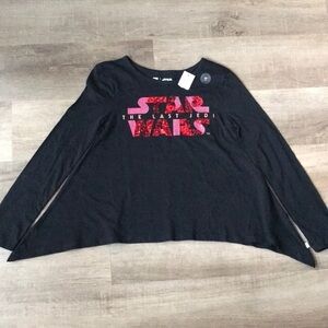 NWT Girls size 8 Star Wars top sequins & black